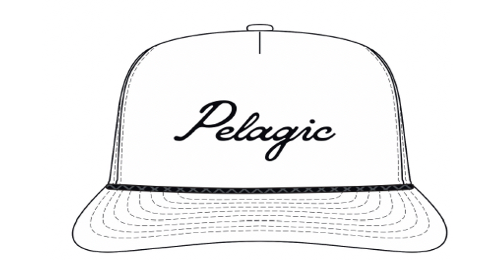 Pelagic WHT Upswell Cursive Hat